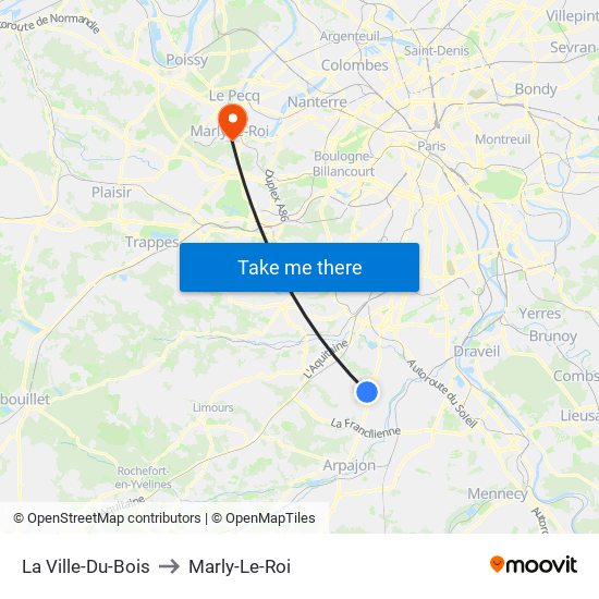 La Ville-Du-Bois to Marly-Le-Roi map