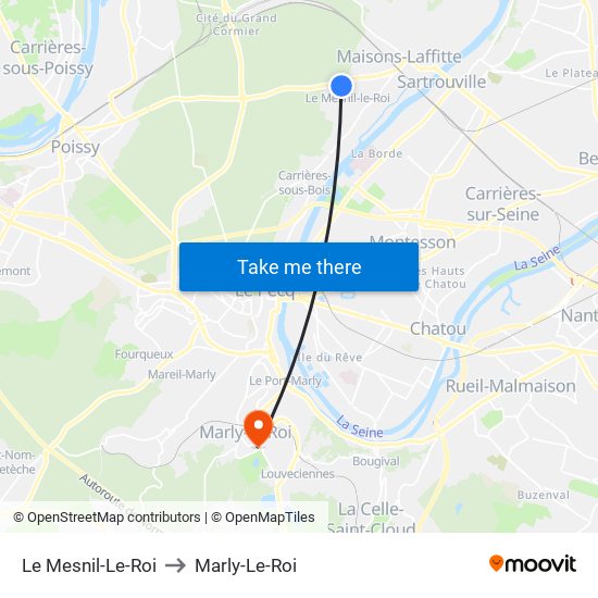 Le Mesnil-Le-Roi to Marly-Le-Roi map