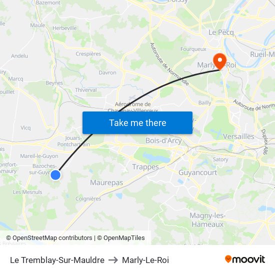 Le Tremblay-Sur-Mauldre to Marly-Le-Roi map