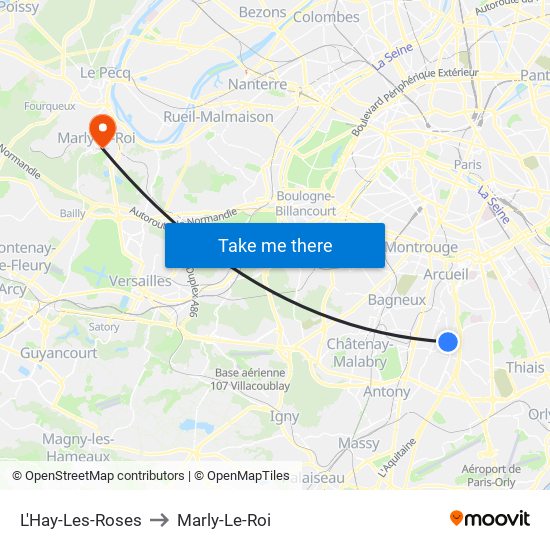L'Hay-Les-Roses to Marly-Le-Roi map