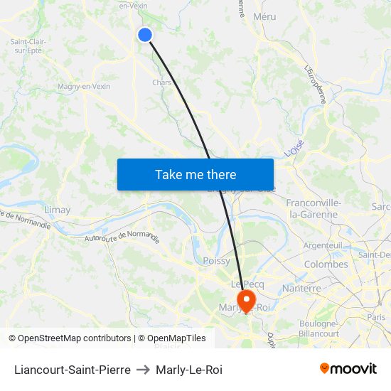 Liancourt-Saint-Pierre to Marly-Le-Roi map