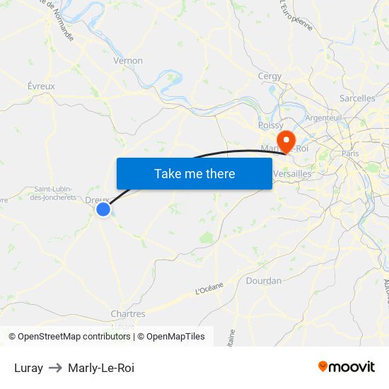 Luray to Marly-Le-Roi map