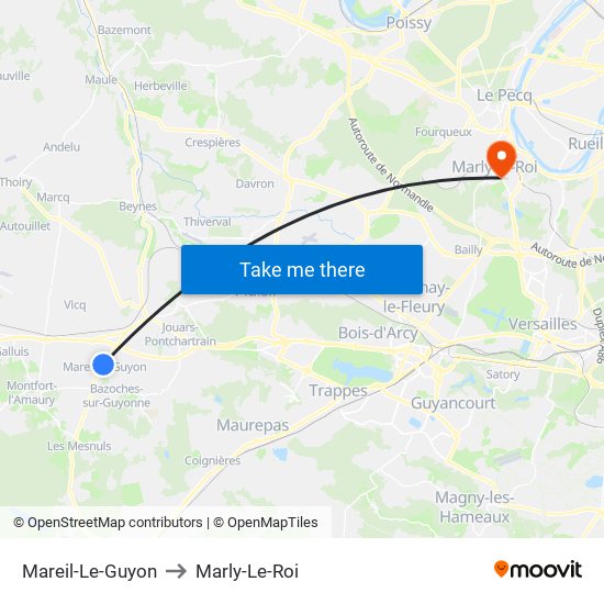 Mareil-Le-Guyon to Marly-Le-Roi map