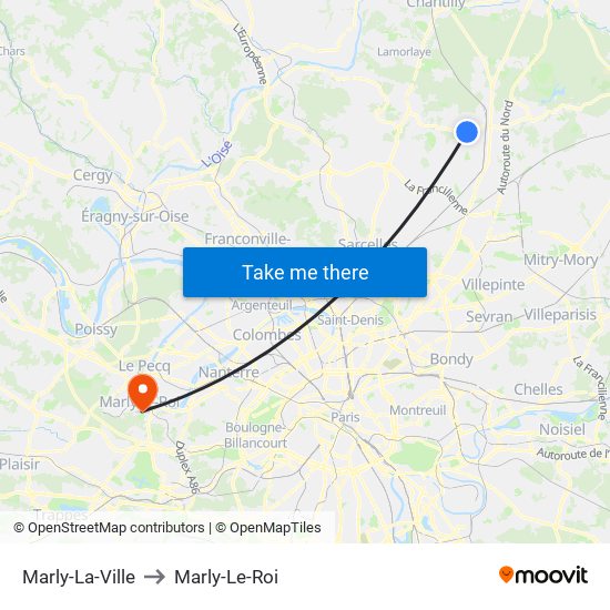 Marly-La-Ville to Marly-Le-Roi map