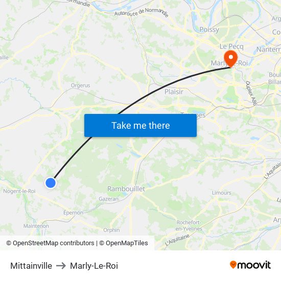 Mittainville to Marly-Le-Roi map