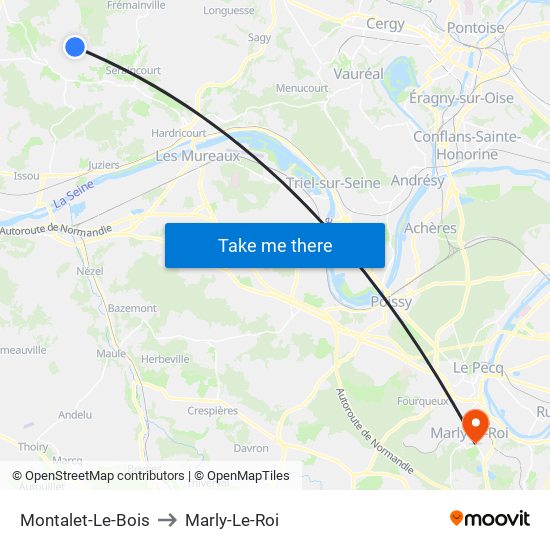 Montalet-Le-Bois to Marly-Le-Roi map