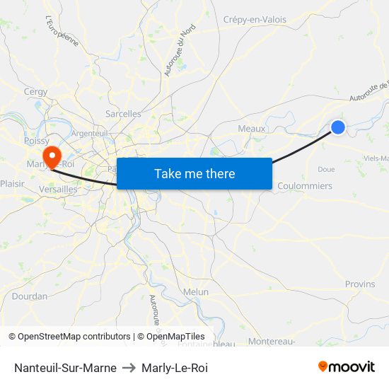 Nanteuil-Sur-Marne to Marly-Le-Roi map