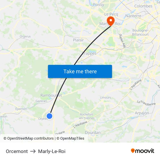 Orcemont to Marly-Le-Roi map