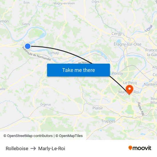 Rolleboise to Marly-Le-Roi map