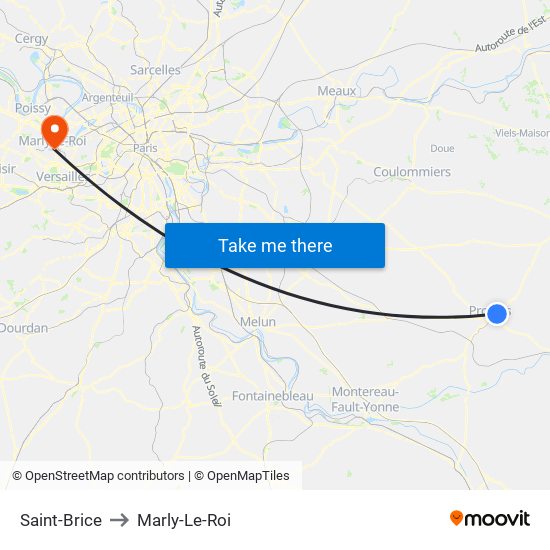 Saint-Brice to Marly-Le-Roi map