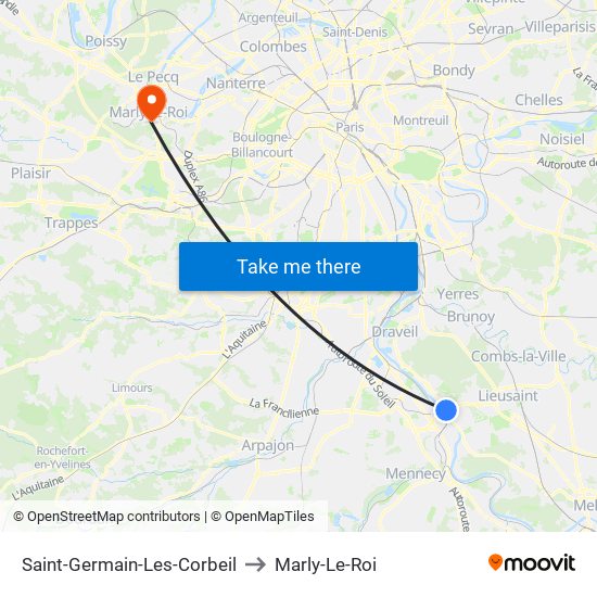 Saint-Germain-Les-Corbeil to Marly-Le-Roi map