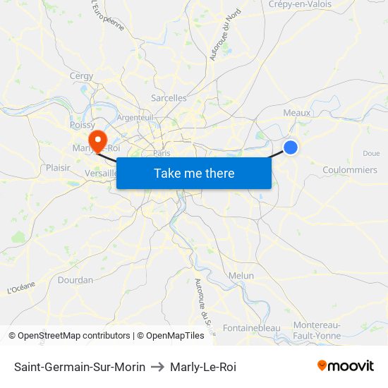 Saint-Germain-Sur-Morin to Marly-Le-Roi map