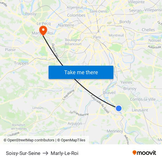 Soisy-Sur-Seine to Marly-Le-Roi map