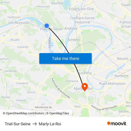 Triel-Sur-Seine to Marly-Le-Roi map