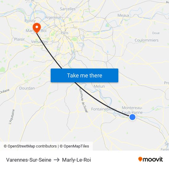 Varennes-Sur-Seine to Marly-Le-Roi map