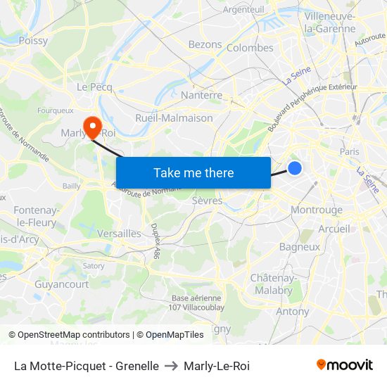 La Motte-Picquet - Grenelle to Marly-Le-Roi map