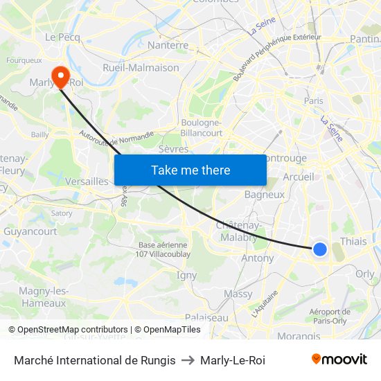 Marché International de Rungis to Marly-Le-Roi map