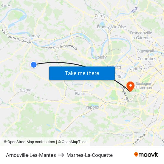 Arnouville-Les-Mantes to Marnes-La-Coquette map
