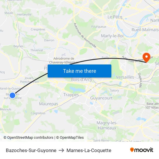 Bazoches-Sur-Guyonne to Marnes-La-Coquette map