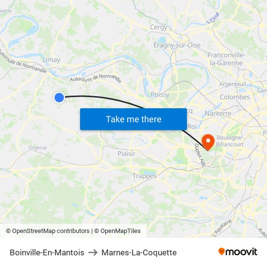 Boinville-En-Mantois to Marnes-La-Coquette map