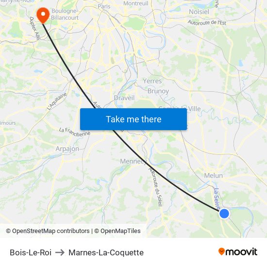 Bois-Le-Roi to Marnes-La-Coquette map