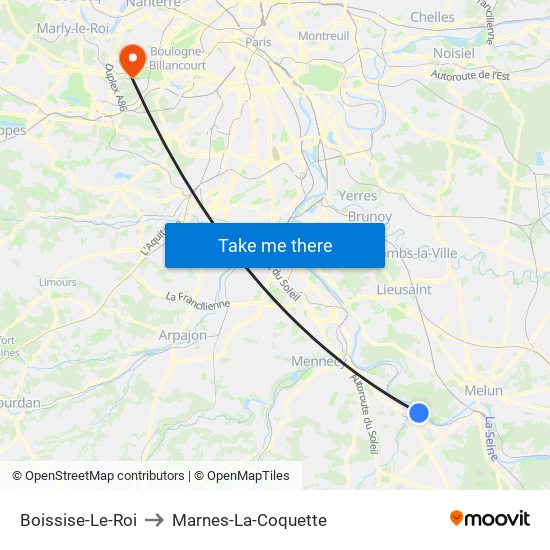 Boissise-Le-Roi to Marnes-La-Coquette map