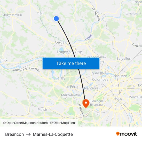 Breancon to Marnes-La-Coquette map