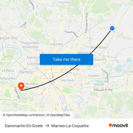 Dammartin-En-Goele to Marnes-La-Coquette map