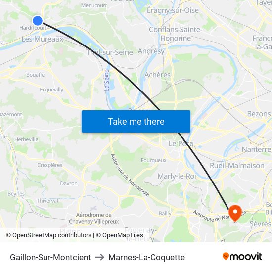 Gaillon-Sur-Montcient to Marnes-La-Coquette map