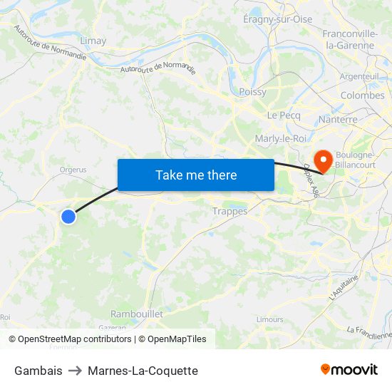 Gambais to Marnes-La-Coquette map