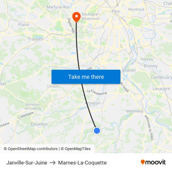 Janville-Sur-Juine to Marnes-La-Coquette map