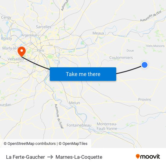 La Ferte-Gaucher to Marnes-La-Coquette map