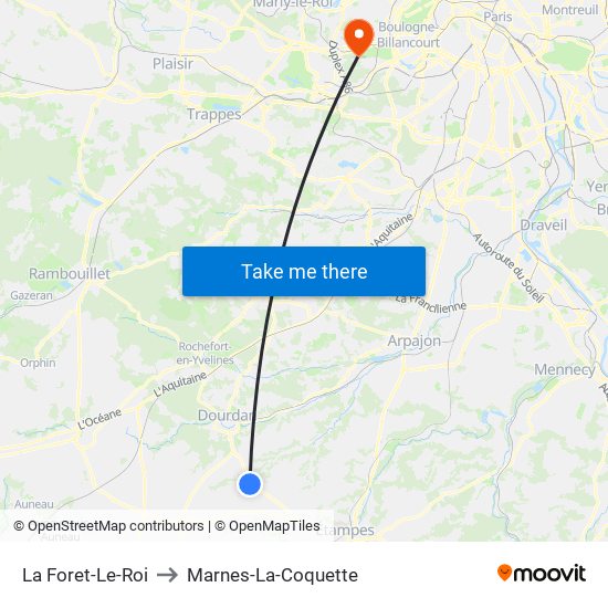 La Foret-Le-Roi to Marnes-La-Coquette map