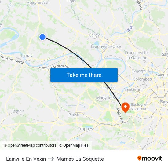 Lainville-En-Vexin to Marnes-La-Coquette map