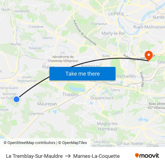 Le Tremblay-Sur-Mauldre to Marnes-La-Coquette map