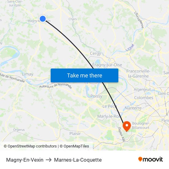 Magny-En-Vexin to Marnes-La-Coquette map
