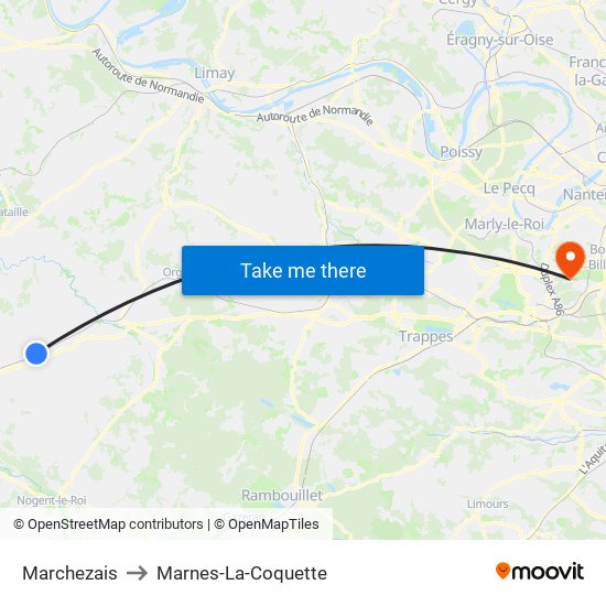 Marchezais to Marnes-La-Coquette map