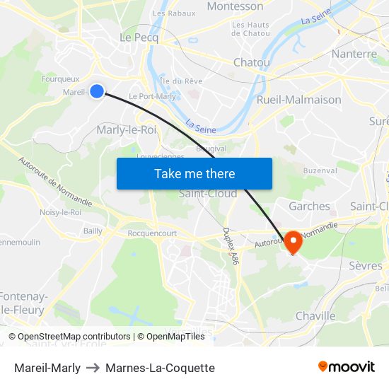 Mareil-Marly to Marnes-La-Coquette map
