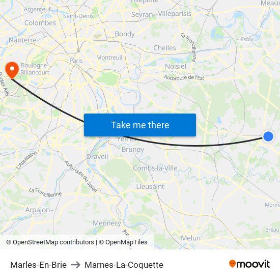 Marles-En-Brie to Marnes-La-Coquette map