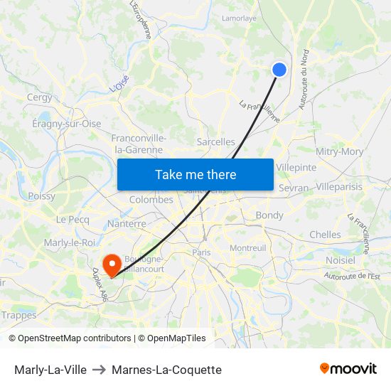 Marly-La-Ville to Marnes-La-Coquette map