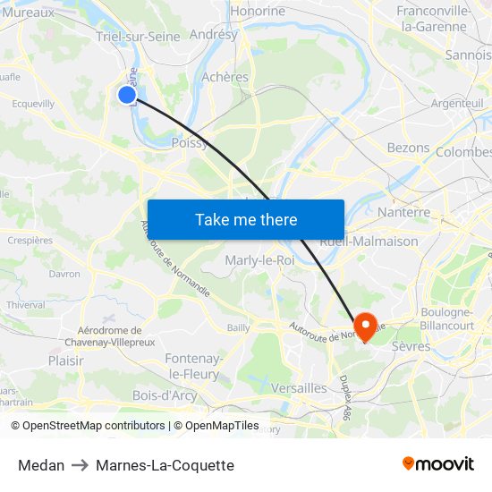 Medan to Marnes-La-Coquette map