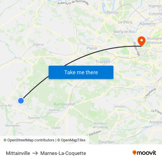 Mittainville to Marnes-La-Coquette map