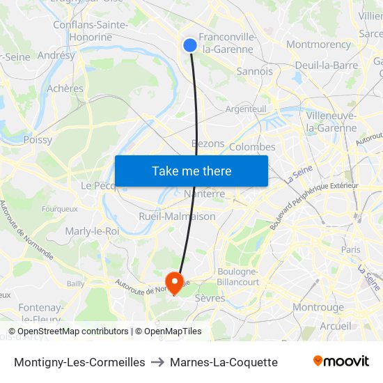 Montigny-Les-Cormeilles to Marnes-La-Coquette map