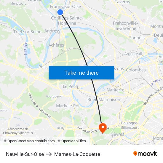 Neuville-Sur-Oise to Marnes-La-Coquette map
