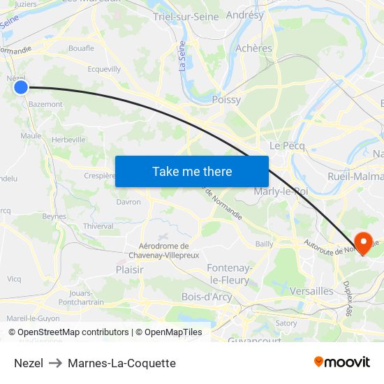 Nezel to Marnes-La-Coquette map