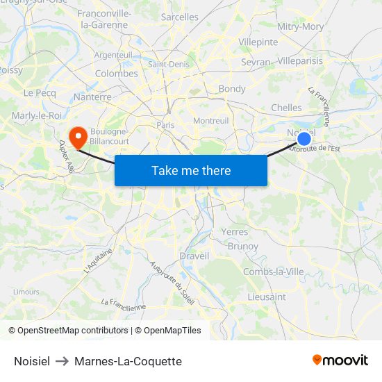Noisiel to Marnes-La-Coquette map