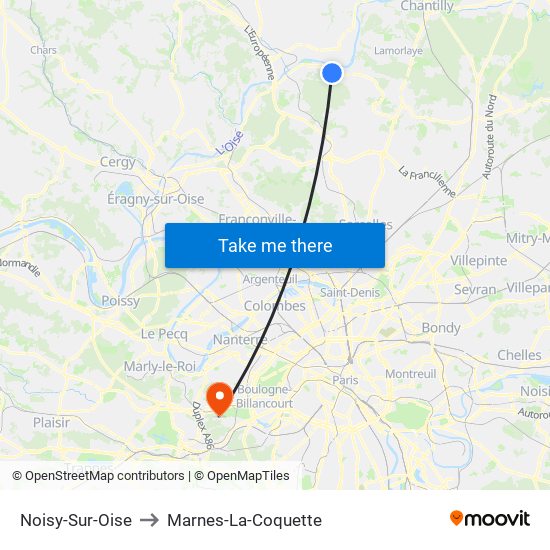 Noisy-Sur-Oise to Marnes-La-Coquette map