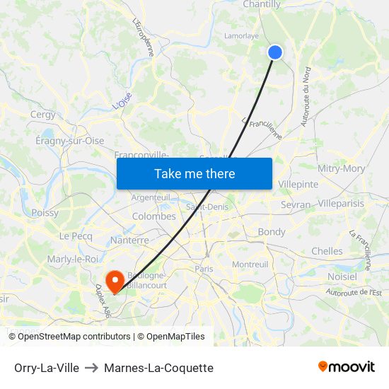 Orry-La-Ville to Marnes-La-Coquette map