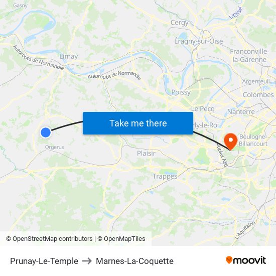 Prunay-Le-Temple to Marnes-La-Coquette map