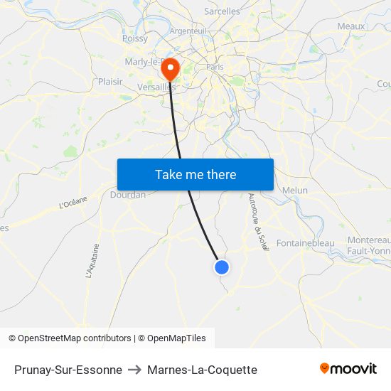 Prunay-Sur-Essonne to Marnes-La-Coquette map